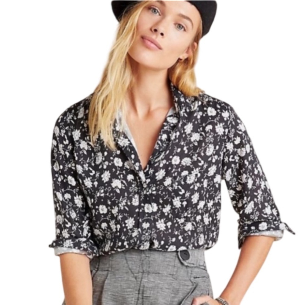 Grayson Frank & Eileen The Hero Floral Lyocell Button Down Shirt - XS (1)